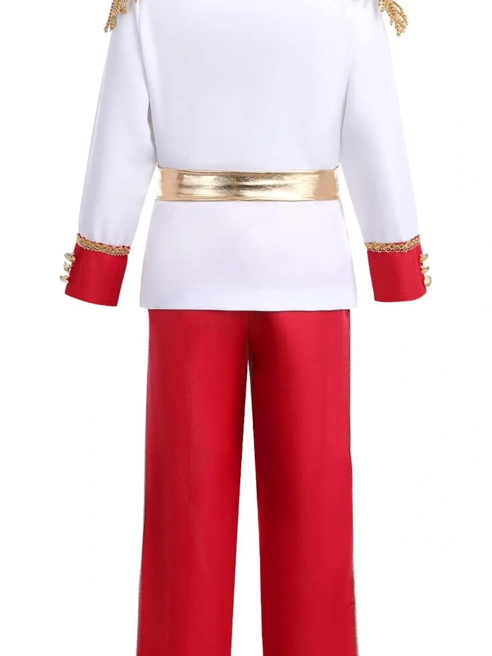 Kids White and Red Prince Charming Costume with Gold Trim